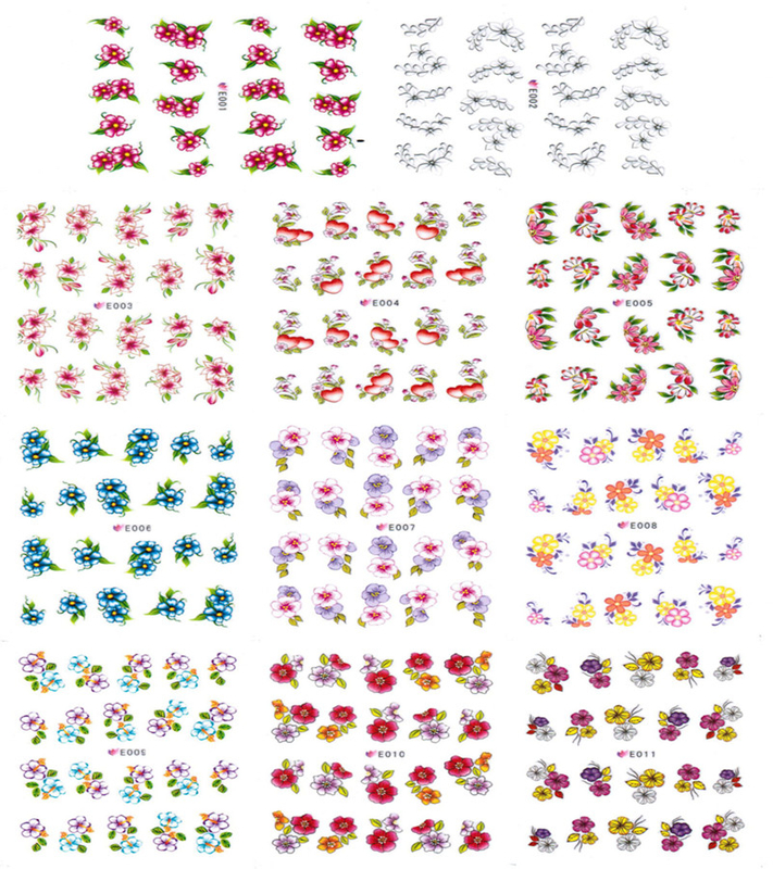 E001-011 3D Flower Nail Art Sticker