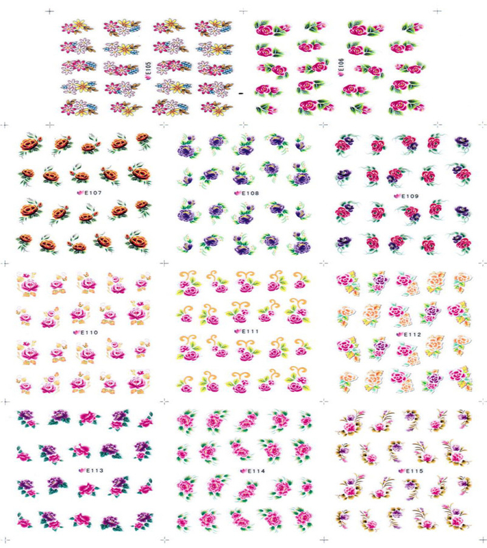E105-115 3D Flower Simulation Nail Art Sticker