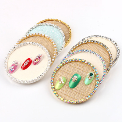 Mini Metal Round Oval Photo Frame Nail Art Display
