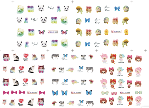 Water Nail Sticker Nail Decal Cartoon Design