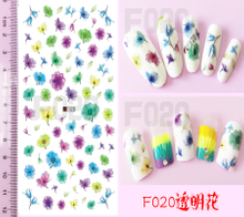 F020 DIY Design 3D Self Adhesive Transparent Flower Nail Art Sticker