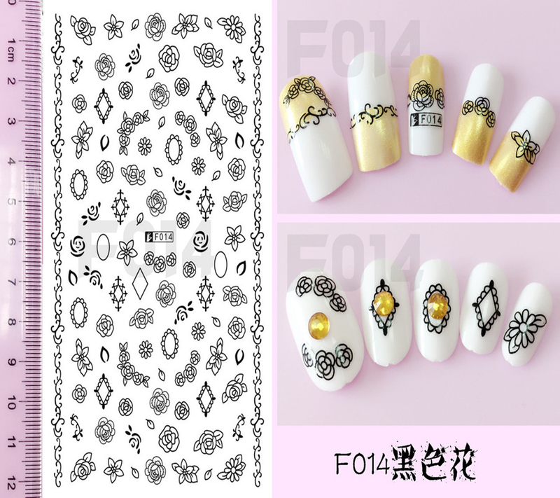 F014 DIY Design 3D Self Adhesive Flower Nail Art Sticker