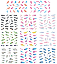 E424-434 3D Feather Simulation Nail Art Sticker