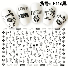F116 DIY Design 3D Self Adhesive Words Nail Art Sticker