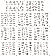 K069-079 3D Black Simulation Nail Art Sticker