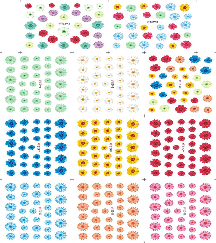 E292-302 3D Flower Simulation Nail Art Sticker