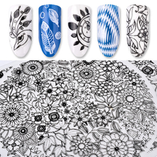 3D Black And White Lace Hollow Nail Sticker
