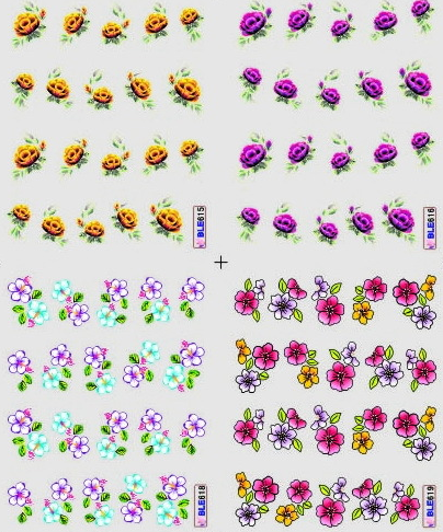 Flower Water Nail Sticker