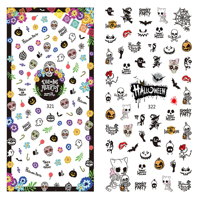 LY321-322 Thin 3D Halloween Nail Art Sticker