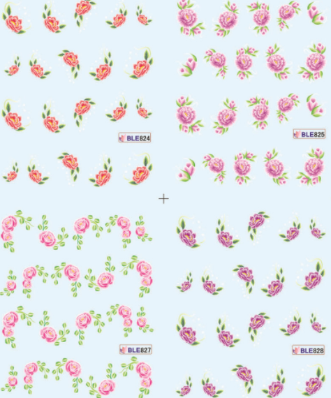 Flower Design Water Nail Sticker