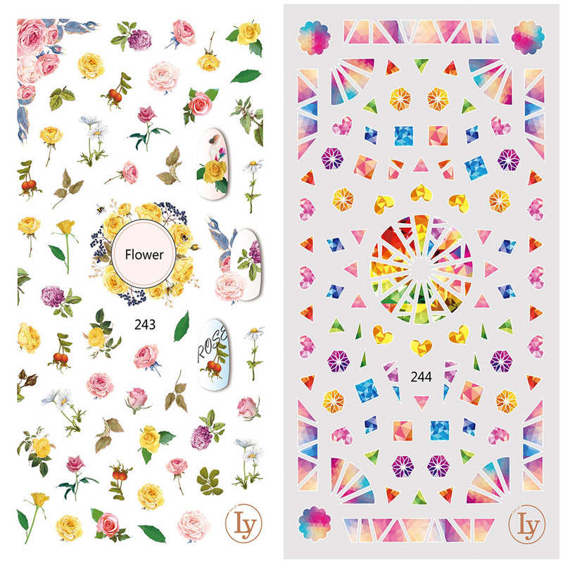 LY243-244 Thin 3D Flower Nail Art Sticker