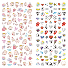 LY287-288 Thin 3D Pig Nail Sticker