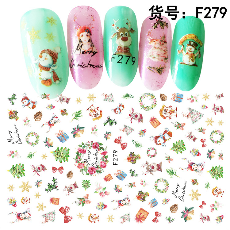 F279 DIY Design 3D Self Adhesive Christmas Nail Art Sticker