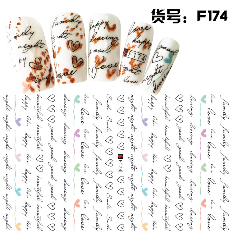 F174 DIY Design 3D Self Adhesive Words Nail Art Sticker