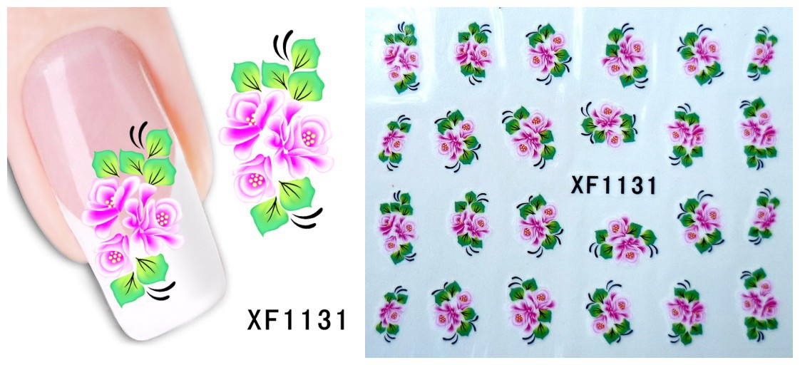 XF1127-1132 Flower Water Nail Sticker