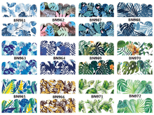 BN961-972 Leaf Water Nail Sticker