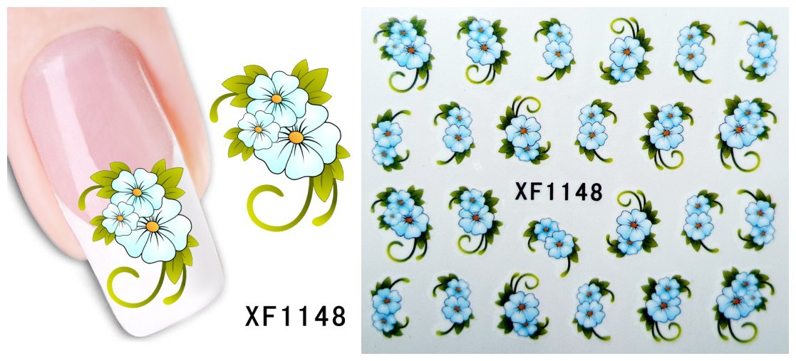 XF1145-1150 Flower Water Nail Sticker
