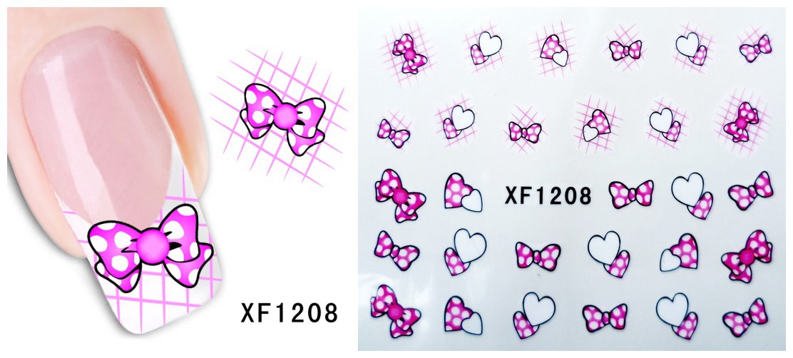 XF1205-1210 Animal And Heart Water Nail Sticker