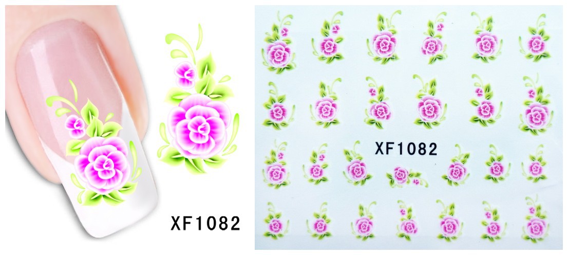 XF1079-1084 Flower Water Nail Sticker
