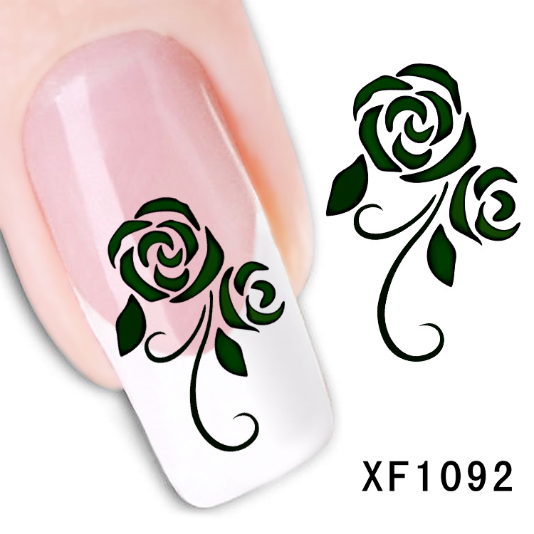 XF1091-1096 Flower Water Nail Sticker