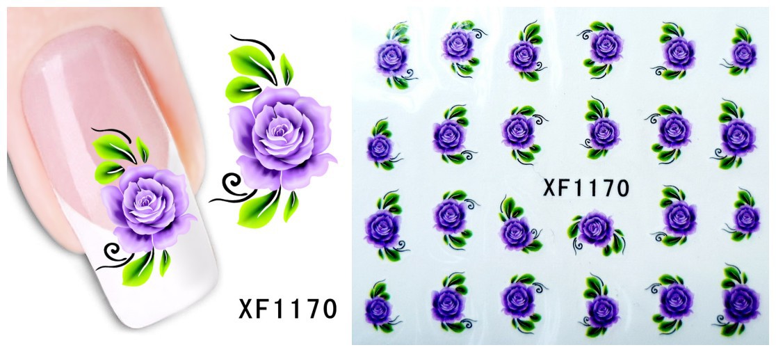 XF1169-1174 Flower Water Nail Sticker