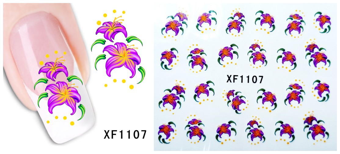XF1103-1108 Flower Water Nail Sticker