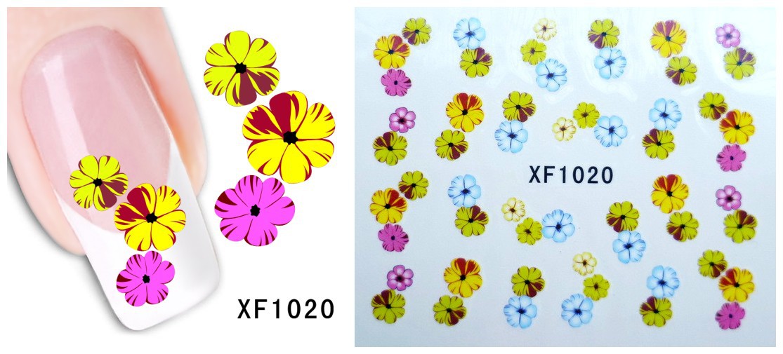 XF1019-1024 Flower Water Nail Sticker