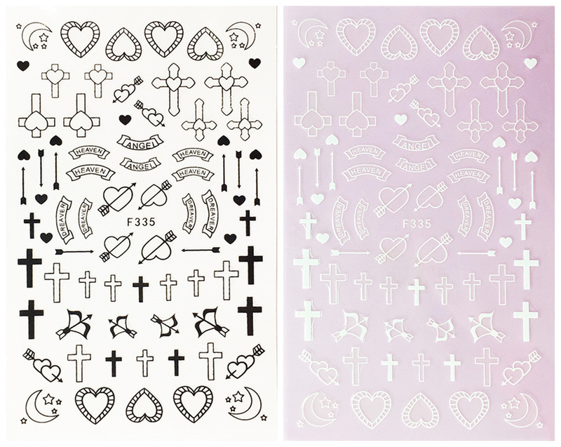 F335 DIY Design 3D Self Adhesive Heart Nail Art Sticker