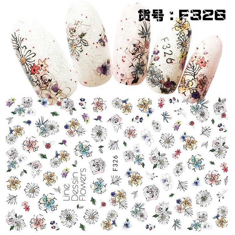 F326 DIY Design 3D Self Adhesive Flower Nail Art Sticker