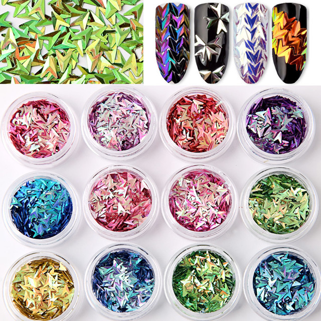 3D Triangle Nail Sequin Set
