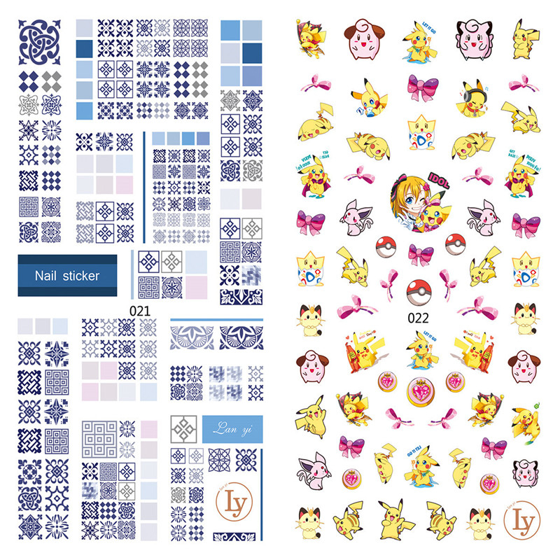 LY021-022 Thin 3D Pikachu Nail Sticker