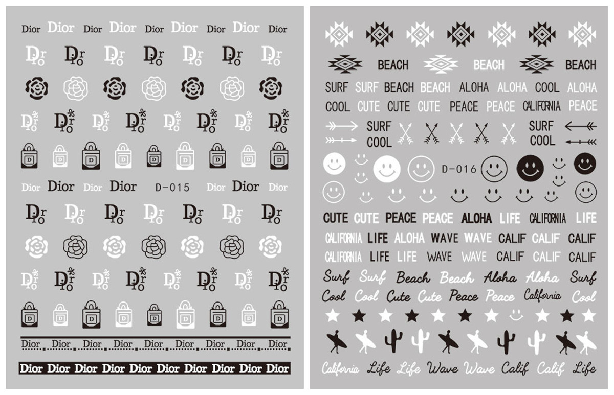 D014-018 3D Brand Logo Series Nail Art Sticker