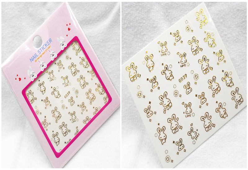 G037-040 3D Gold Nail Art Sticker