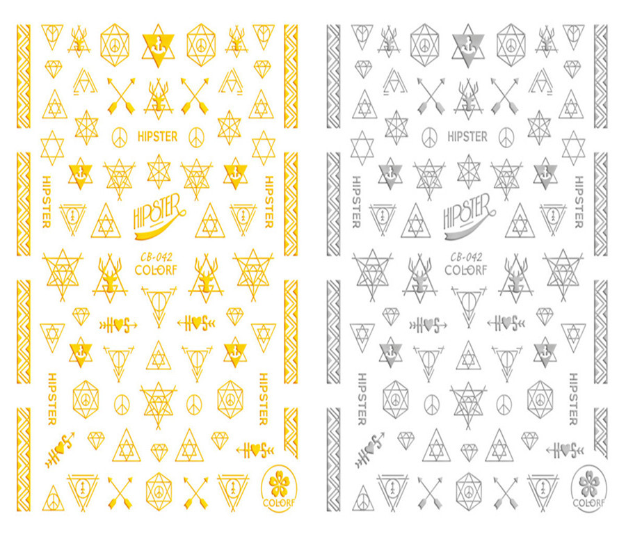 CB-042 3D Geometry Design Nail Art Sticker