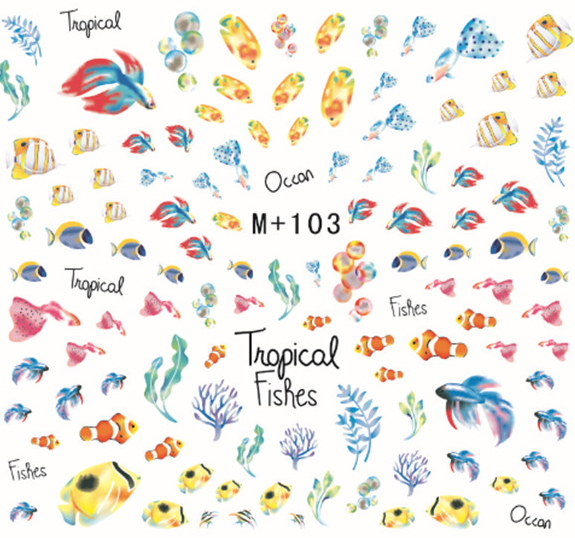 M+ Series Ocean And Fruit Water Nail Sticker 