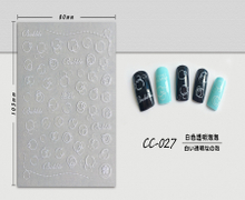 CC-027 3D White Transparent Bubble Nail Sticker