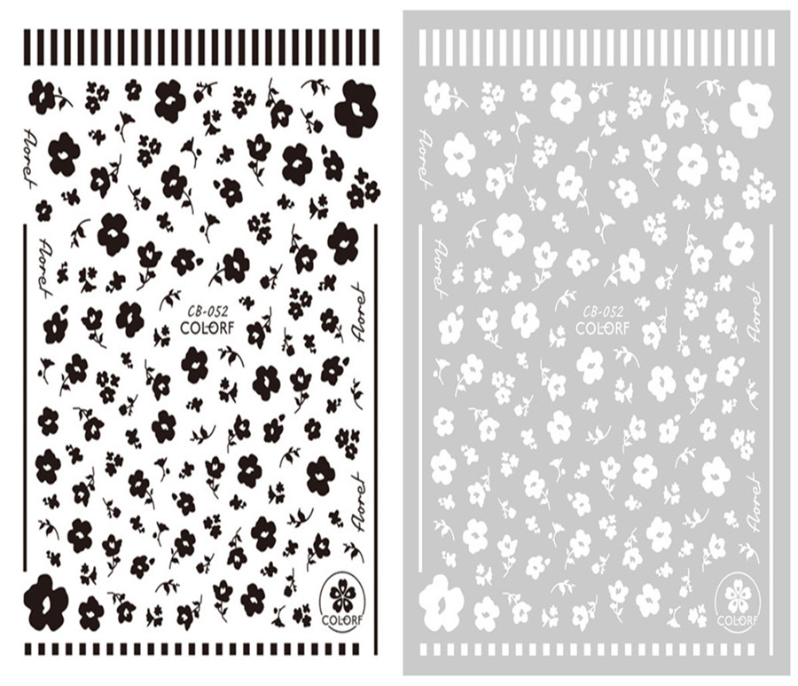 CB-052 3D Flowers Nail Art Sticker
