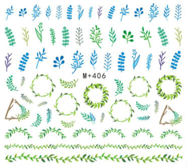 M+406-412 Flower Water Nail Sticker 
