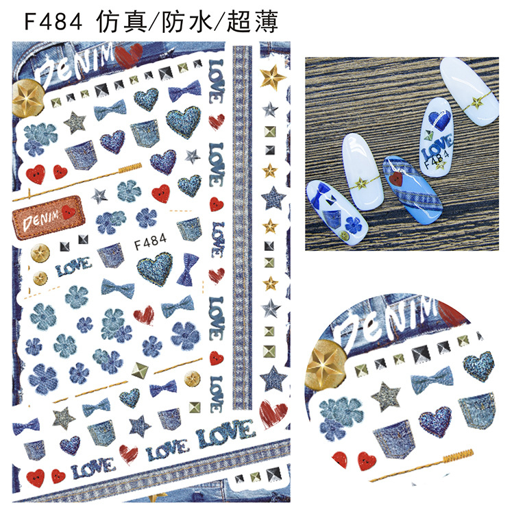 F484 DIY Design 3D Self Adhesive Love Nail Art Sticker