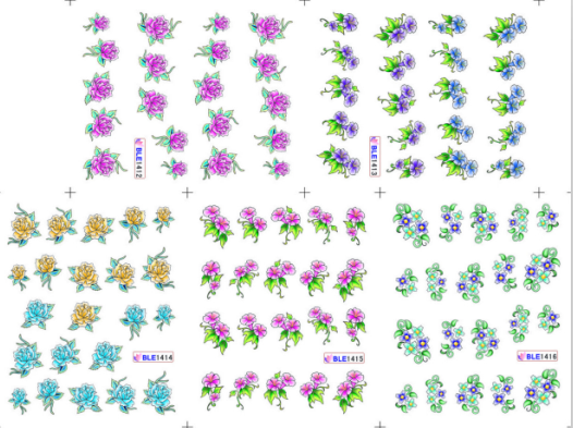 Flower Water Nail Sticker