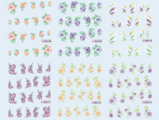 Flower Water Nail Sticker