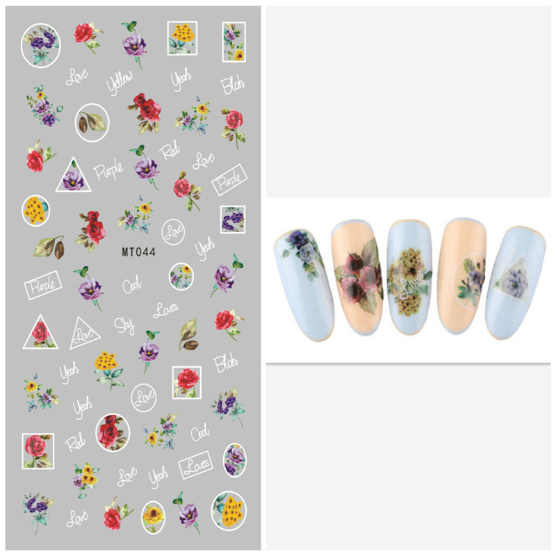 MT039-046 3D Flower Series Nail Art Sticker