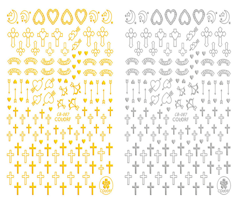 CB-087 3D Love Cross Nail Art Sticker