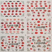 TJ085-096 3D Silver Nail Art Sticker 