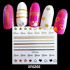 XF6266 3D Gold Metal Nail Art Sticker 