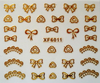 XF6007-6012 3D Gold Metal Nail Art Sticker 