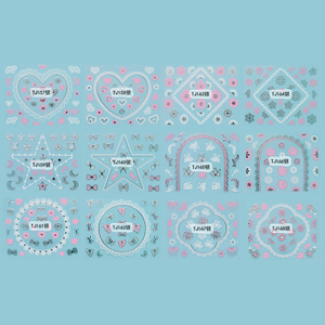 TJ157-168 3D Silver Nail Art Sticker 