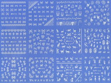 HBJY205-216 3D White Bow And Cat Nail Art Sticker 
