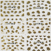 TJ025-036 3D Black Gold Flower Nail Art Sticker 