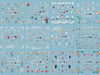 TJ217-228 3D Silver Nail Art Sticker 